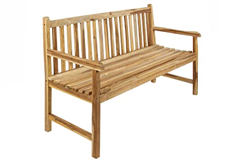 SAM Gartenbank Caracas, 3-Sitzer Sitzbank 150 cm, Teakholz massiv, Holzbank für Balkon, Terrasse, Wintergarten oder Garten, pflegeleichtes Unikat, Holzbank, Gartenmöbel