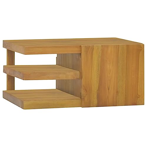 CFODOJ Schränke und Aufbewahrung, Aufbewahrungsschränke und Schließfächer, Wandmontage, Badezimmerschrank, 60 x 45 x 30 cm, Massivholz, Teakholz