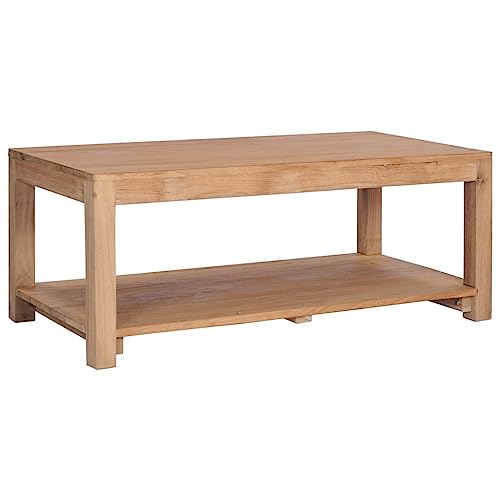 vidaXL Teakholz Massivholz Couchtisch Kaffeetisch Beistelltisch Sofatisch Ablagetisch Holztisch Wohnzimmertisch Wohnzimmer Tisch 100x50x40 cm