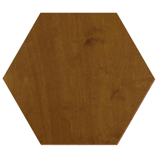 Holz Hexagon Teak beidseitig lackiert Deko Basteln 3-50cm aus 3mm Birkensperrholz einzeln oder im Set erhältlich, Größe:11cm, Pack mit:1 Stück
