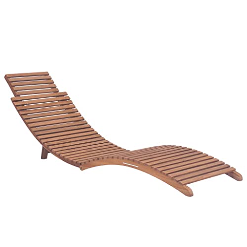 QJBSAVVA Relaxliege für Garten Gartenstühle Campingstuhl Relaxliege Outdoor - Sonnenliegen 2 STK. Klappbar Massivholz Teak für Lounge Garten Strand Terasse