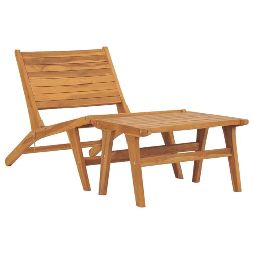 MSLAONXC Gartenstuhl,Gartenmöbel Stühle,Hochlehniger Stuhl,Club-Stühle,Outdoor-Möbel,Sessel,Esszimmer Stühle,Freizeitstuhl,für Hinterhof,Terrasse,Garten,mit Fußablage Massivholz Teak
