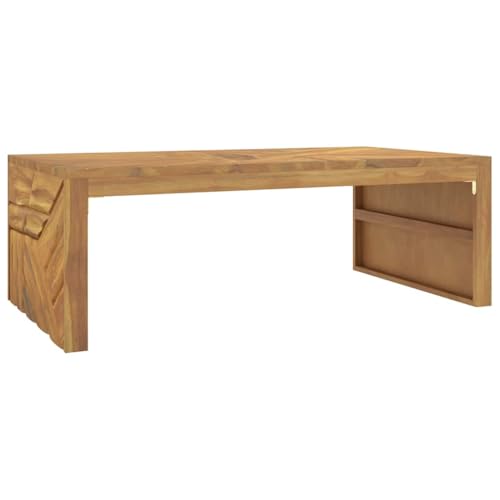 HETFTJN Kleiner Tisch Gaming Tisch Beistelltische Flurmöbel - Couchtisch 110x60x38 cm Massivholz Teak für Garten Küche Balkon Bedroom