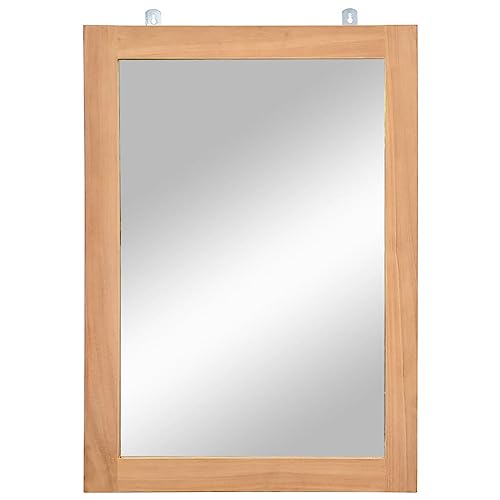 BURRY Wall Mirror Solid Teak 19.7 x27.6 ,Mirrors-11.44lbs,großer Spiegel Wand rund