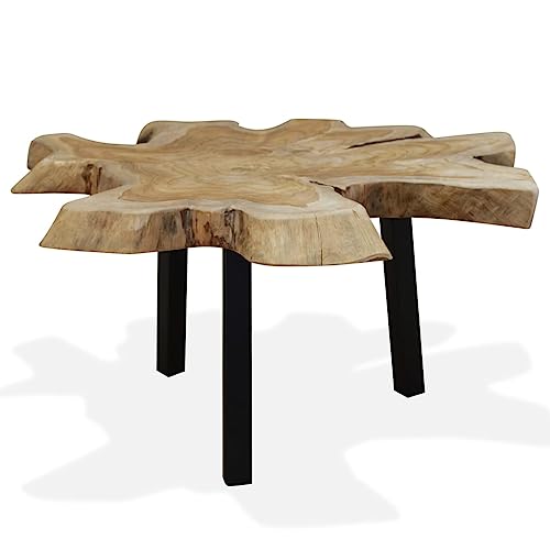 MOBCANT Couchtisch, Betttisch Nachttisch Sofa Tisch Balkontisch Geeignet für Hotel Büro Wohnung Schlafzimmer Massivholz Teak 80x70x38 cm