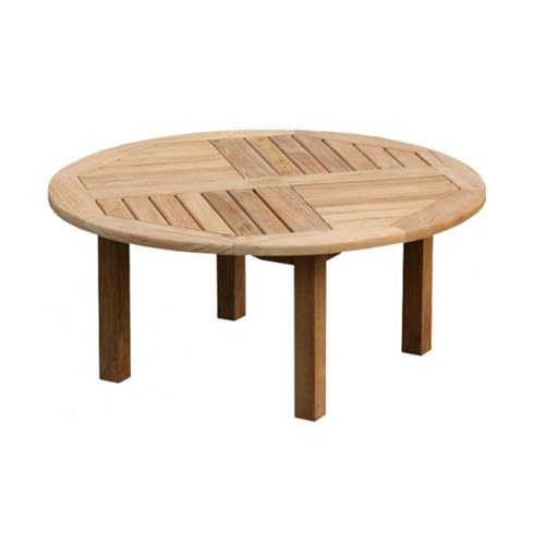 Teako Design Couchtisch Verona rund Teak Massivholz, Gartentisch, Outdoor Holzmöbel, Nachhaltige Gartenmöbel, Beistelltisch Teakholz, Massivholz, Outdoor-Essplatzgestaltung (100 x 100 cm)