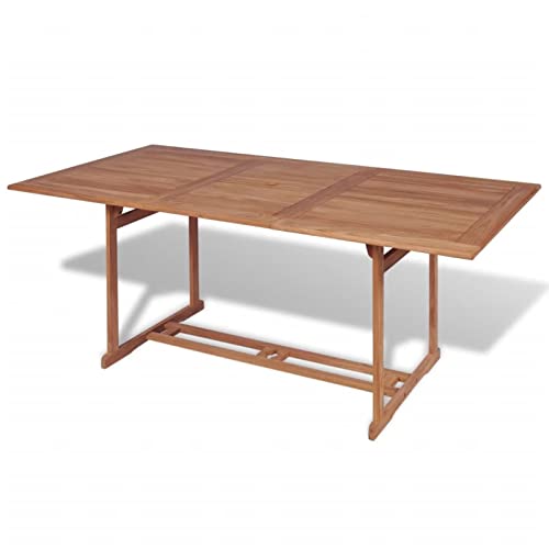 Fasba Teak Massiv Gartentish mit Sonnenschirmloch Esstisch Holztisch Gartenmöbel Tisch Terrassentisch Balkontisch Teaktisch 180x90x75cm