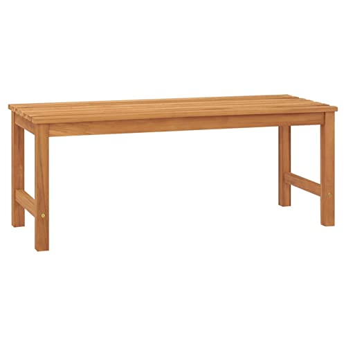 Fasba Gartenbank 114 cm Massivholz Teak, Parkbank Sitzbank Gartenmöbel Balkonbank Bank Terrassenbank