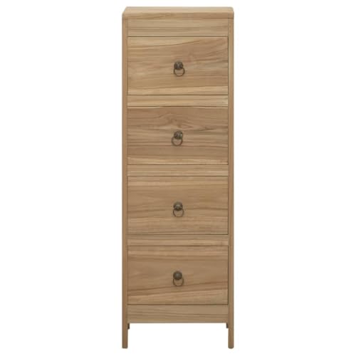 Generico Kangqiling Kommode 30 x 30 x 90 cm aus massivem Teakholz, Braun, 340741