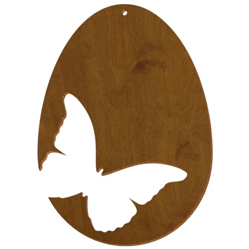 Bunte Holz Motiv-Ostereier V2 - Teak - Basteln Deko für Ostern, Motivauswahl:Osterei Motiv 13, Höhe:18cm hoch