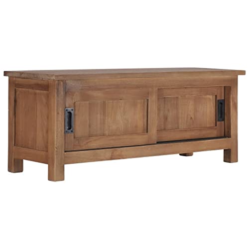 WKIEQACO Haus & Garten, Möbel-TV-Schrank, 90 x 30 x 35 cm, massives Teakholz