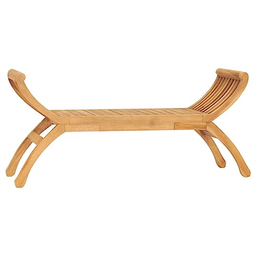 XINCXIN Gartenbank, gartenbank wetterfest loungesofa Outdoor sitzbank Balkon Outdoor Bank Garten Geeignet für Balcony Patio Yard Garden 126 cm Massivholz Teak