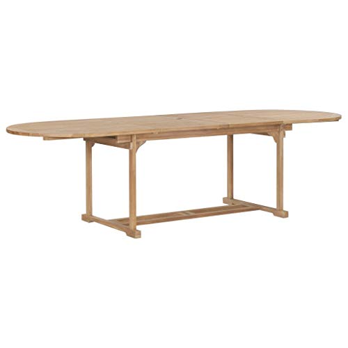 Rantry Ausziehbarer Gartentisch 180-280x100x75 cm Massivholz Teak Gartentisch Terrassentisch Balkontisch Couchtisch Garten Esstisch Tisch Esstisch für Terrasse Garten