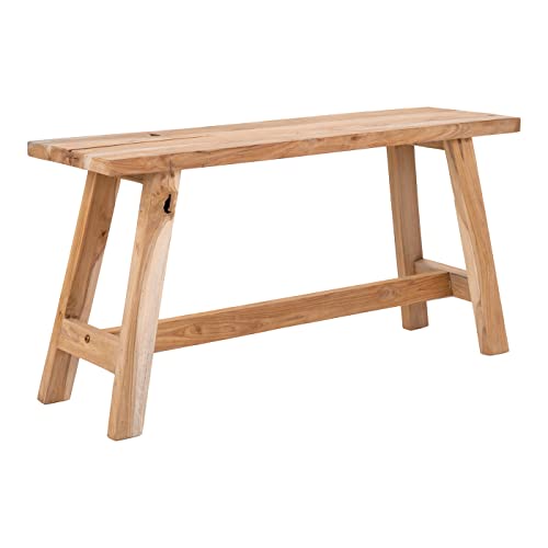 House Nordic Bank Barcelona Teak 90 cm Holzbank Hocker Gartenbank Sitzbank