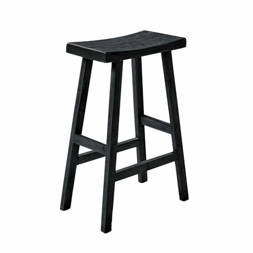 Loberon Hocker Nael, Sitzgelegenheit mit Schöner Patina, Vielseitiges Wohnaccessoire, Sitz- oder Ablagefläche, Teakholz, schwarz