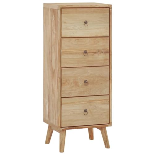 vidaXL Kommode Schubladenschrank Sideboard Schrank Mehrzweckschrank Aufbewahrungsschrank Beistellschrank Schubladenkommode 40x30x100cm Massivholz Teak