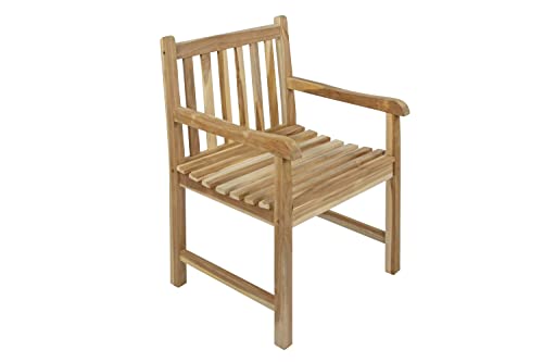 SAM Garten-Sessel Caracas, Garten-Stuhl aus Teak-Holz, Massivholz Garten-Möbel Terrassen-Stuhl, Sitzgelegenheit mit Armlehnen, Balkon-Stuhl für Balkon Terrasse Garten