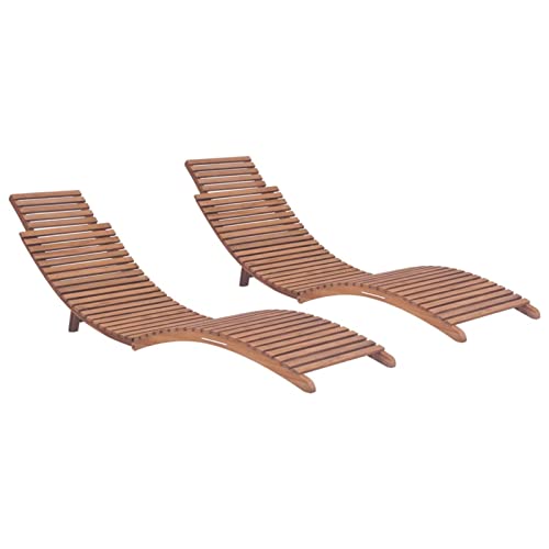 Swpsd Sonnenliege Gartenliege Gartenmöbel Liege Strandliege Relaxliege Freizeitliege Liegestuhln 2 STK. Klappbar Massivholz Teak
