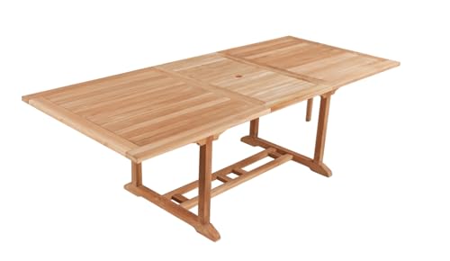 Gartentisch >Solo< in Natur aus Teak B-Grade unbehandelt - 240x100x75cm (LxBxH)