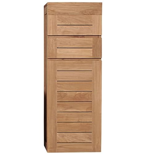 Teako Design Badezimmerschrank Torsby Teak Massivholz hängend, Hängeschrank, Badmöbel aus Massivem und Nachhaltigem Teakholz, Wasserresistenter Schrank, Badezimmer, Größe: 123,5 cm