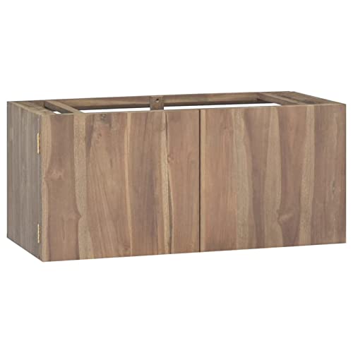 ZEYUAN Wand-Badschrank, Bad Kommode, Badezimmer Möbel, Badzimmer Schrank, Bad Schrank, Hängeschrank, Wandschrank, 90x39x40 cm Massivholz Teak