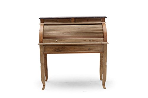 Dynamic24 Sekretär Seadrift Teakholz Schreibtisch Bürotisch Kommode Schrank Highboard