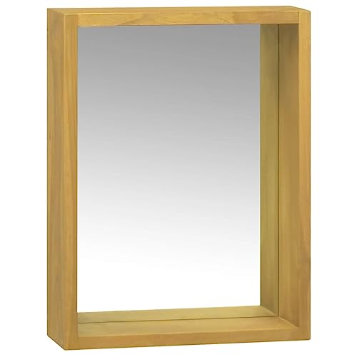 CFODOJ Schränke und Aufbewahrung, Aufbewahrungsschränke und Schließfächer, Spiegelschrank, 30 x 10 x 40 cm, Massivholz, Teakholz