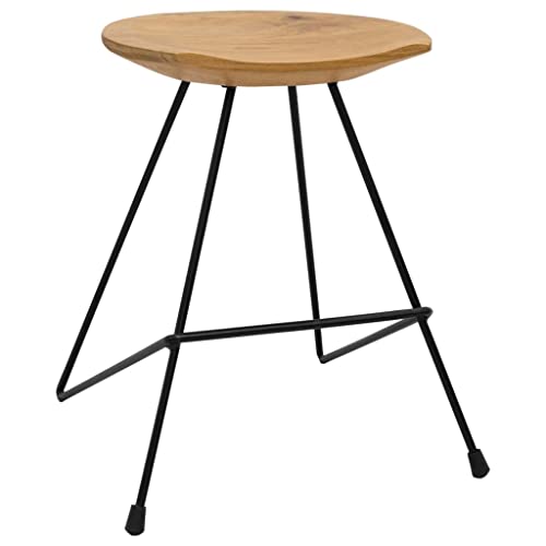 Generico Kangqiling Hocker 2 Stück aus massivem Teakholz, braun, 285202