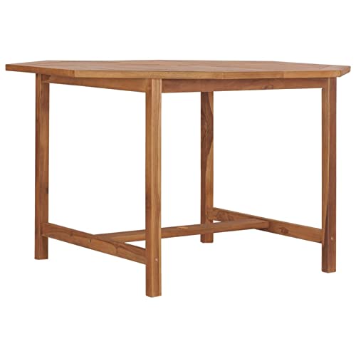 ADWOA Garten-Esstisch 110x110x75 cm Massivholz Teak Board Game Table Dinner Table Modern Rund