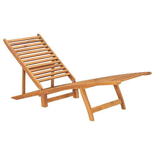 KTHLBRH Outdoor-Liege Sonnenstuhl Gartenliege Strandliege Sonnenliege Massivholz Teak für Gärten, Pools, Terrassen