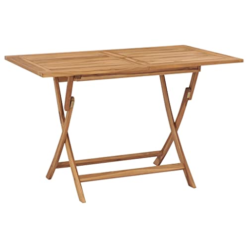 JHQHSM Gartentisch Klappbar, Gartenmöbel Terrassentisch Outdoor Tisch Balkontisch Outdoor Esstisch Geeignet für Bistro Garten Balkon Terrasse 120x70x75 cm Massivholz Teak