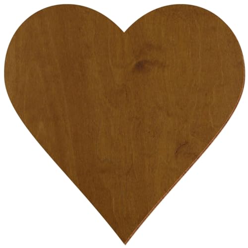 Holz Herz Teak beidseitig lackiert Deko Basteln 3-50cm aus 3mm Birkensperrholz einzeln oder im Set erhältlich, Größe:22cm, Pack mit:25 Stück