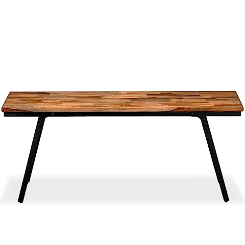 Generico Kangqiling Bank aus Teakholz und Stahl, 110 x 35 x 45 cm, Braun, 245411