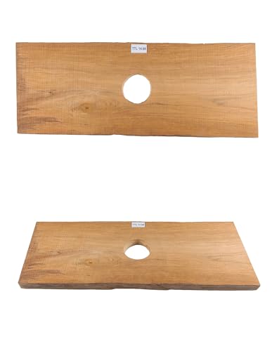 wohnfreuden Waschtischplatte Teak Holz ca 120-135 cm Natur Waschtisch Waschbecken