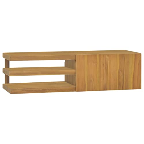 ZEYUAN Wand-Badschrank, Bad Kommode, Badezimmer Möbel, Badzimmer Schrank, Bad Schrank, Hängeschrank, Wandschrank, 110x40x30 cm Massivholz Teak