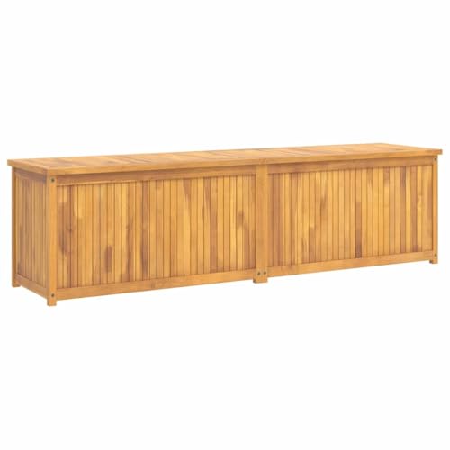 vidaXL Gartenbox Aufbewahrungsbox Auflagenbox Kissenbox Box Kiste Truhe Gartentruhe Holztruhe Gartenmöbel 200x50x55cm Massivholz Teak