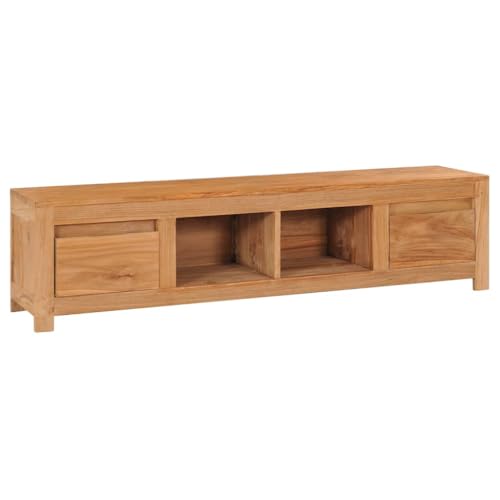 LLEZKBR Entertainment Centers & TV-Stände-TV-Schrank 115x30x35 cm massiv Teakholz
