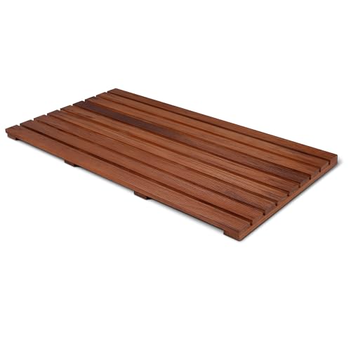 Facilehome Teak-Duschmatte, Holz-Badematten, rutschfeste Holzbodenmatte für Badezimmer, 80 cm L x 48,3 cm B x 3 cm H