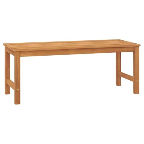 XINCXIN Gartenbank, balkonbank gartenbank wetterfest Bank Garten loungesofa Outdoor Geeignet für Patio Yard Balcony Porch 114 cm Massivholz Teak