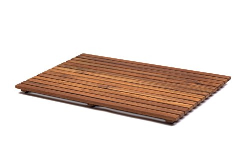 asinox TEK4A5080 Duschmatte aus Teakholz, Rechteck, 50× 80 × 4 cm