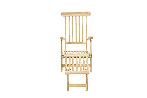 Ploß Outdoor furniture Titanic Deckchair, Eco Teak Natur, 166 x 60 x 96 cm