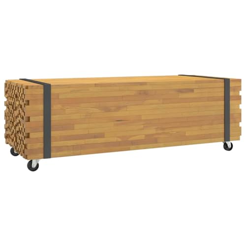 HETFTJN Kleiner Beistelltisch Sofa Tisch Stubentisch Flurmöbel - Couchtisch 110x45x35 cm Massivholz Teak für Flur Wohnzimmer Schlafzimmer Balkon