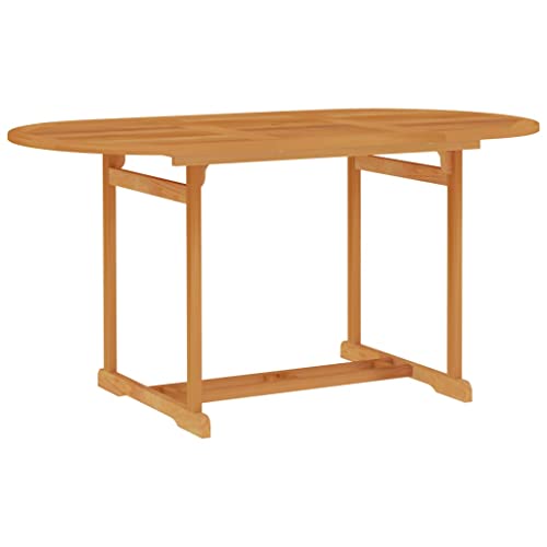 JHQHSM Gartentisch, Terrassentisch Outdoor Tisch Gartenmöbel Outdoor Esstisch Balkontisch Gartentische Geeignet für Garten Balkon Terrasse Bistro 150x90x75 cm Teak Massivholz
