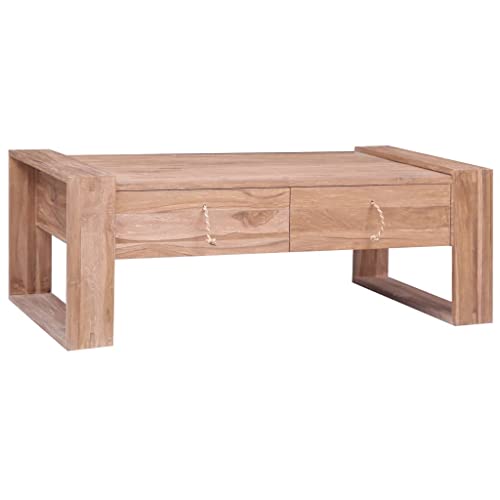 Mogou Couchtisch, Living Room Table, Wohnzimmertisch, Beistelltisch, Side Table & End Table, Coffee Table, 110×60×40 cm Teak Massivholz