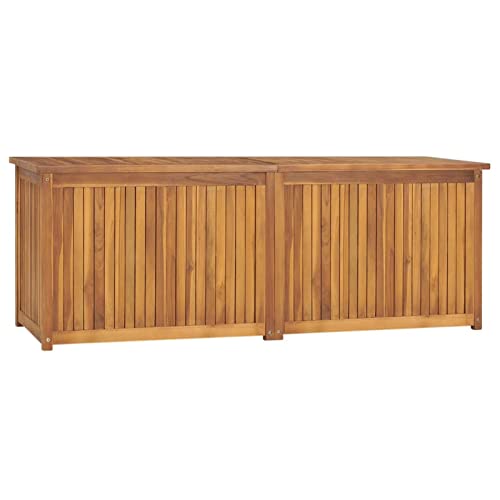 Chusui Gartenbox, Aufbewahrungsbox, Auflagenbox, Kissenbox, Outdoor Schrank, Box Für Gartenauflagen, Balkon Box, 150x50x53 cm Massivholz Teak