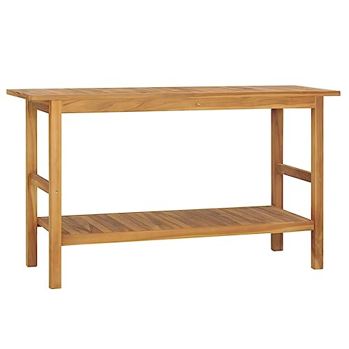ZQQLVOO Waschbeckenunterschrank Unterschrank Waschbecken Waschtisch Massivholz Teak 132x45x75cm