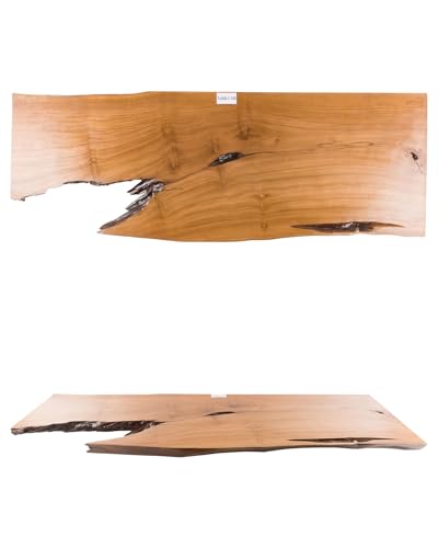 wohnfreuden Teakholz Waschtischplatte rechteckig 140 cm - Holzplatte aus Massivholz Badmöbel Holzplatte Unterschrank