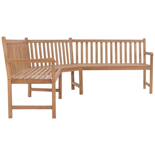SXJEQOC Bank Esszimmer Gartenbank Balkonmöbel Terrassenmöbel - Garten-Eckbank 185x185x90 cm Massivholz Teak für Garten Esszimmer Flur Balkon
