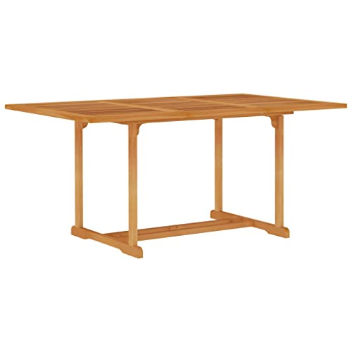 JHQHSM Gartentisch, Terrassentisch Outdoor Tisch Gartenmöbel Outdoor Esstisch Balkontisch Gartentische Geeignet für Garten Balkon Terrasse Bistro 150x90x75 cm Teak Massivholz
