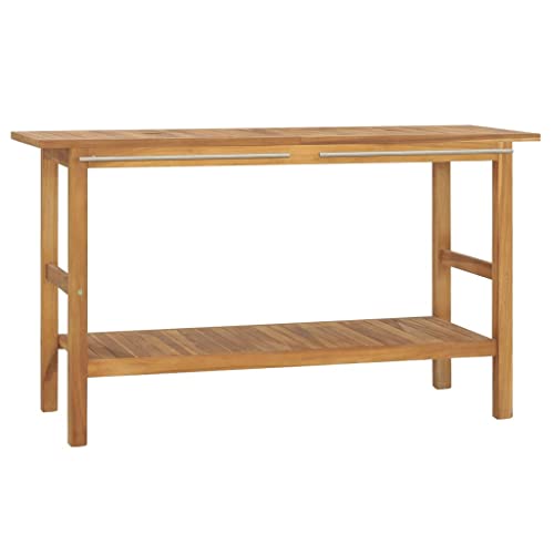 vidaXL Waschtisch Waschtischunterschrank Badmöbel Badschrank Waschbeckenschrank Massivholzschrank mit Stauraum Massivholz Teak 132x45x75cm